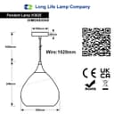 Modern Vintage Ceiling Hanging Brass Amber Glass Pendant Lamp Shade H3025