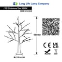 LED Indoor Christmas Brown Tree Snow Effect Miniature 60cm Mains and Battery Operated TREE04