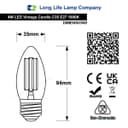 Vintage 4w LED Candle E27 Filament Light Bulb Edison Screw Smoked Gold Glass 2 Pack
