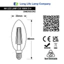 4w LED Candle E14 Filament Light Bulb Small Edison Screw Clear Glass 1800 Kelvin 2 Pack
