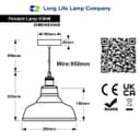 Green Ceiling Lamp Shade Pendant Light Industrial Chrome Lamp Holder Fitting H3046