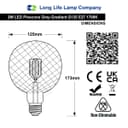 LED Glass Globe Light Bulb E27 Edison Screw Filament Classic Grey Smoked G125 Pinecone