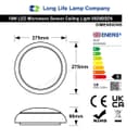 LED Microwave Motion Sensor Ceiling Light Round 18w 6500k IP54 Remote Controlled 0829BSEN 