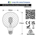 LED Glass Globe Light Bulb E27 Edison Screw Filament Classic Blue Smoked G125 Pinecone