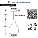 Modern Tear Drop Ceiling Pendant Light Glass Smoked Amber Lamp Shade H3067