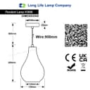 Modern Tear Drop Ceiling Pendant Light Crackled Clear Glass Lamp Shade H3066
