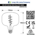 4w LED Decorative Metallic Glass Green Coil Filament Light Bulb E27 GREENCYL