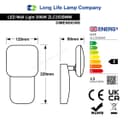 Modern 12W LED Black Outdoor Wall Light  Adjustable Warm White ZLC353BWW