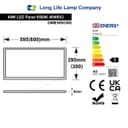 40w Recessed LED Panel 300 x 600 Ceiling Light Cool White 6500K Super Bright 