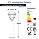 12W LED Bollard Outdoor Garden Light Stainless Steel Black Finish Warm White ZLC359BWW