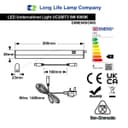 9w LED T5 Under Cabinet Link Light 6000k Cool White 220-240v AC Pack Of 3 X 200mm With Plug UC200T3