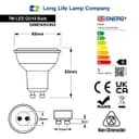 7w LED GU10 replacement 65w Halogen warm white old