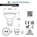 4w Yellow GU10 LED Colour Light Bulb