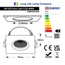 Cool White 3w Adjustable LED Recessed Ceiling Downlight Square CLS2