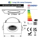 Daylight White 5w  Adjustable LED Recessed Ceiling Downlight Square CLS5