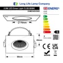 Daylight White 6.5w Adjustable LED Recessed Ceiling Downlights Square CLS8