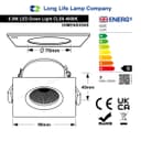 Cool White 6.5w Adjustable LED Recessed Ceiling Downlights Square CLS9