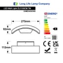 Modern Curved 7W LED Outdoor Wall Light Cool White ZLC339CW