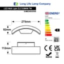Modern Curved 7W LED Outdoor Wall Light Warm White ZLC338WW