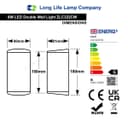 Modern 6W LED Double Outdoor Wall Light Stainless Steel Cool White