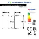 Modern 6W LED Double Outdoor Wall Light Stainless Steel Warm White ZLC320WW