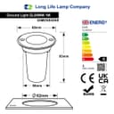 1w LED Recessed Outdoor Ground Light Round Warm White Brushed Chrome Walkover Uplighter GL06WW