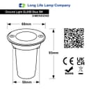 5w LED Outdoor Ground Walkover Light Round Blue Brushed Chrome Finish Recessed Uplighter GL05B
