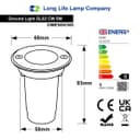 5w Outdoor Ground Walkover Light Round Cool White Brushed Chrome GL02CW