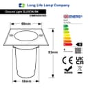 5w LED Outdoor Ground Walkover Light Square Cool White Brushed Chrome Finish GL03CW