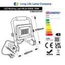 100W LED Work Light Portable Flood Light Plug In 240v IP65 6000K WL04