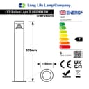 3w Modern LED Bollard Garden Lamp Post Warm White