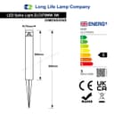 Modern LED Bollard Post Ground Spike Light Warm White Stainless Steel ZLC078WW