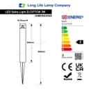 Modern LED Bollard Post Ground Spike Light Cool White Stainless Steel ZLC077CW