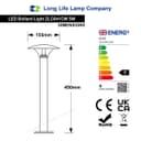 5w Modern LED Bollard Garden Lamp Post Stainless Steel Outdoor Cool White ZLC041CW