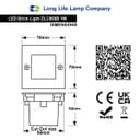 Mini LED Blue Brick Light Outdoor Step Wall Light 70mm Square IP54 ZLC060B