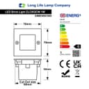 Mini LED Brick Light Outdoor Step Wall Light 70mm Square IP54 Cool White ZLC052CW