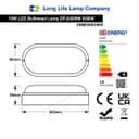 15w Oval LED Bulkhead Light 6500K Cool White DPJ0200W