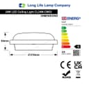 24w LED Bulkhead Round Ceiling Light Cool White CL24W-CW03