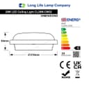 20w LED Bulkhead Round Ceiling Light Cool White CL20W-CW02