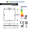 18w Square LED Ceiling Flush Mount Light IP65 6500k Bright Daylight 0841S-F