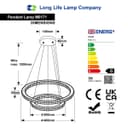 Modern Round Chandelier LED Ring Pendant Ceiling Light Cool White M0171