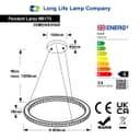 Modern Round Chandelier LED Ring Pendant Ceiling Light Cool White M0170