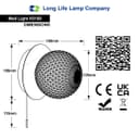 Frosted Glass Pinecone Sphere Globe Wall Light Chrome with Pull Cord H3100