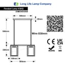 Modern Rectangular Ceiling Lantern Pendant Light Black Frame Clear Glass 2 Light H3052
