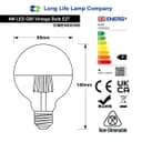 4W LED Crown Top Light Bulb Matte Black E27 Warm White 2700k