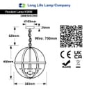 Industrial Ceiling 3 Light Globe Pendant Light Chrome Chained Lantern H3090