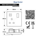 1 Gang USB Switch Socket 13A Twin Port White Single Plug Wall Outlet USBW1S