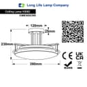 Industrial Brush Chrome Round Ceiling Light Semi Flush Mount Opal H3092