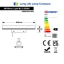 9w LED Bathroom Mirror Wall Light With Pull Cord Cool White 6500k IP20 ML15