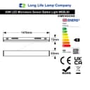 60W LED Microwave Sensor Ceiling Batten Light Fitting 5 Feet Remote Control 6500k MSBL60